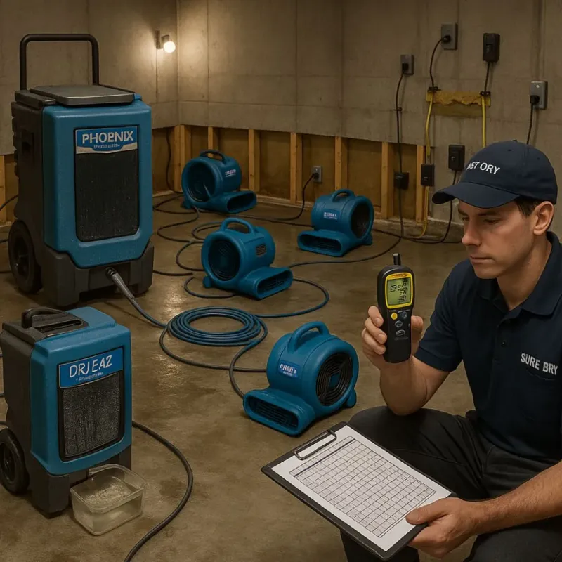 Structural Drying and Dehumidification process in Arlington, OH